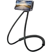 Universal Smart Mobile Phone Stand,Hanging on Neck Cell Phone Mount Holder, Flexible Lazy Bracket DIY Free Rotating for Multiple Functions (Black)