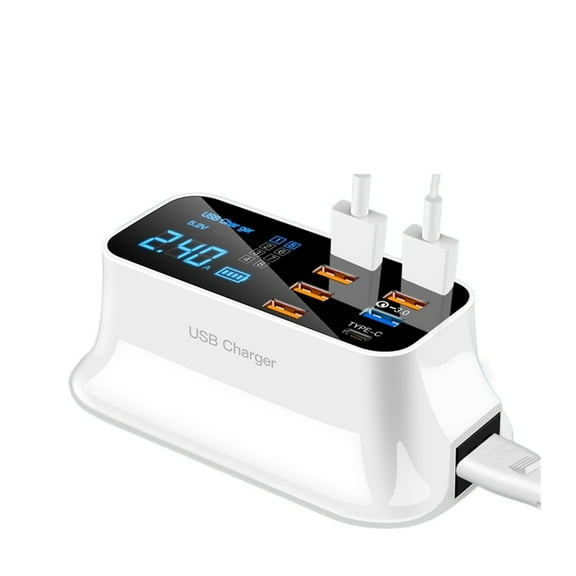 Universal Smart USB Charger Phone Holder Wall Adapter Fast Charge Socket Station Hub Compatible With Cellphone,Tablet,and More ,No More Cable Clutter