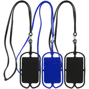 Universal Smartphone Silicone Holder with Lanyard and Card Pocket, 3 Pack