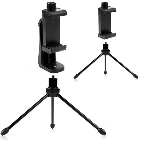 Universal Smartphone Tripod Adapter - 360 Rotating, 58-101mm Clip, for iPhones/Android - 1/4" Screw, Stable Grip