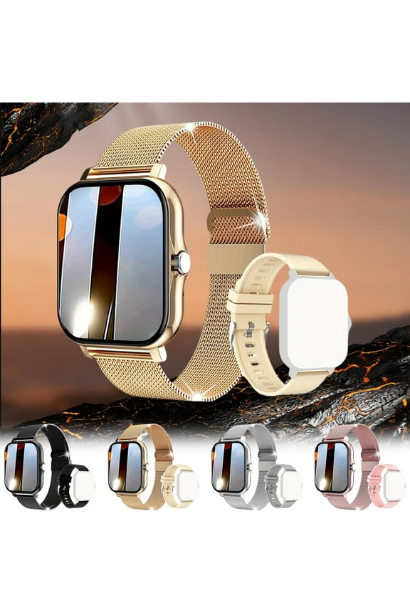 Universal Smartwatch for Women Men, 1.44 Inch Full Touch Screen, Waterproof Fitness Tracker with Call Function, 2 Changeable Straps, Activity Tracker for Running Swimming