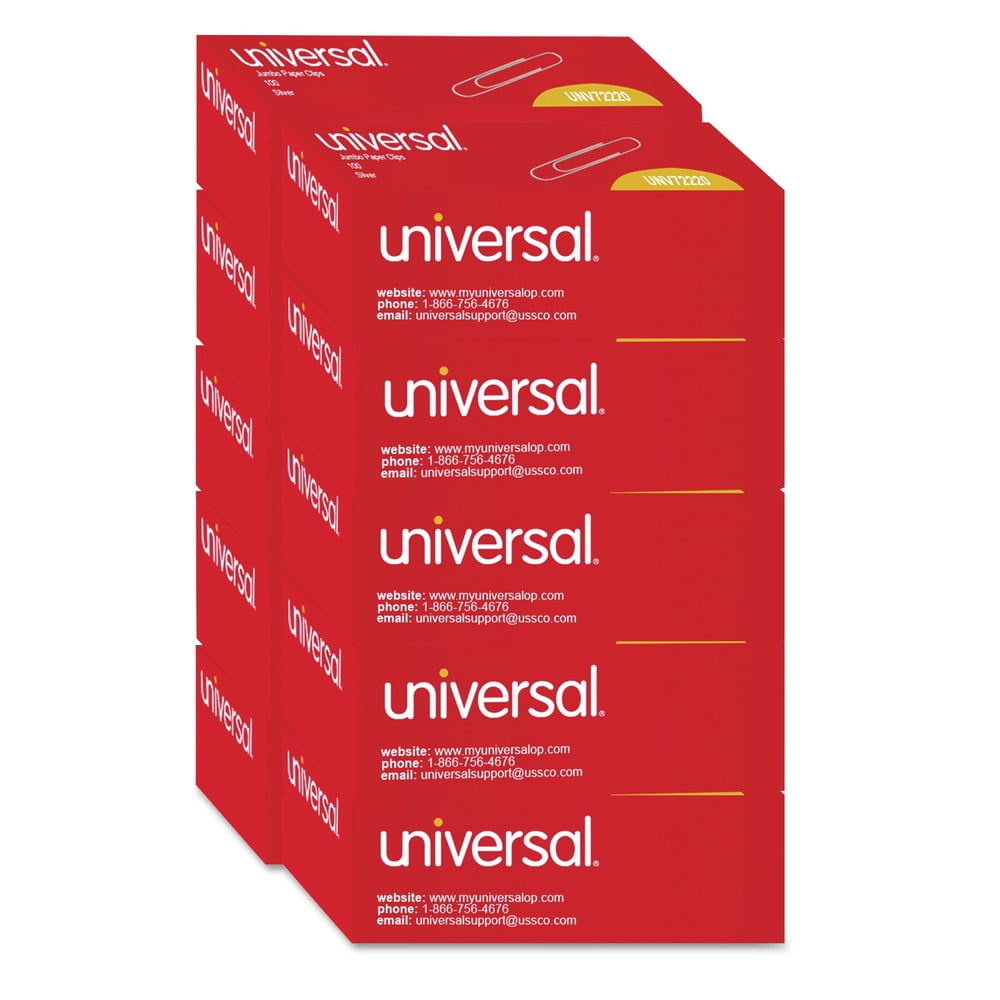 Universal Paper Clips w/Magnetic Dispenser Wire 1 3/8 Silver 12/100 Carton  Boxes 72211