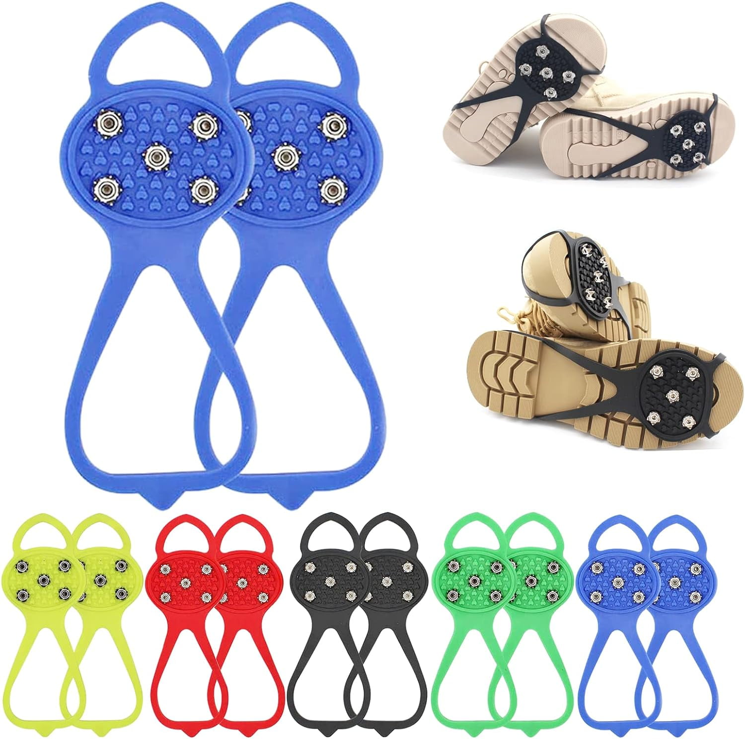 Universal Snow Spikes for Shoes, Upgrade Universal Gripper Spikes Non