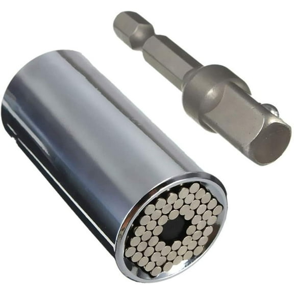 Universal Socket, (7Mm-19Mm) Universal Ratchet Maintenance Tool, With 3/8 Hexagonal Extension Rod Wrench, Multifunctional Drill Bit Adapter, Manual Tool Wrench Adapter, Drill Bit Tool