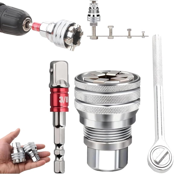 Universal Socket Wrench 10-19mm, Adjustable Multi-Function Maintenance Tool With 3/8 Inch Drive Adapter For Ratchet Wrench Power Drill (Chrome Vanadium, 1PC)