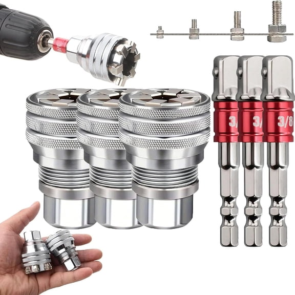 Universal Socket Wrench Multi Function Tool, Self Adjusting Adjustable Socket Fits Multiple Sizes, Universal Socket Adapter for Ratchet Wrench and Power Drill, Hand Repair Tool Home Auto Maintenance
