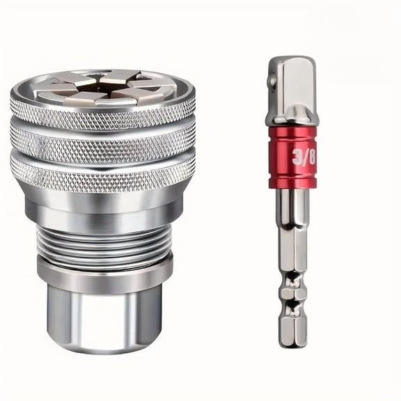 Universal Socket Wrench Set 3/8 in Drive with Adapter for Home DIY Auto Repair, 1 or 2 Set