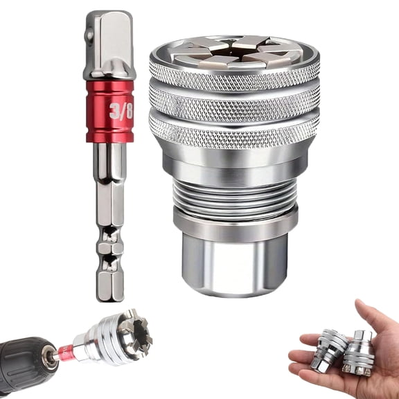 Universal Socket Wrench Tool, 10-19mm Adjustable Grip Socket with 3/8" Adapter, for Auto Repair & Home Maintenance