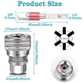 Universal Socket Wrench Tool 10-19mm Range High Torque 3/8 Inch Drive for Rusted Bolts Chromium Vanadium Steel Adjustable Ratchet and Power Drill Compatible Automotive DIY Toolbox Space Saver