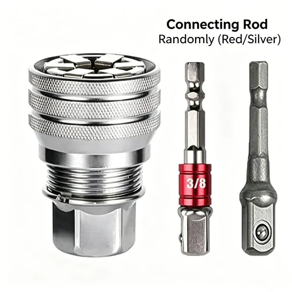 Universal Socket Wrench Tool - Adjustable Multi-Function Socket for 3/8" Drive Ratchet & Power Drill - Perfect for Home & Auto Repairs, DIY Maintenance (Random Color Connecting Rod)