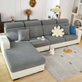 thumbnail image 1 of Universal Sofa Cover, Anti-Slip L Shape Sectional Couch Slipcover, Stretch Couch Cushion Chaise Cover (Gray, Large Double Seat Cover), 1 of 9