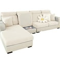 thumbnail image 1 of Universal Sofa Cover, Anti-Slip L Shape Sectional Couch Slipcover, Stretch Couch Cushion Chaise Cover (Ivory White, Chaise Cover), 1 of 5