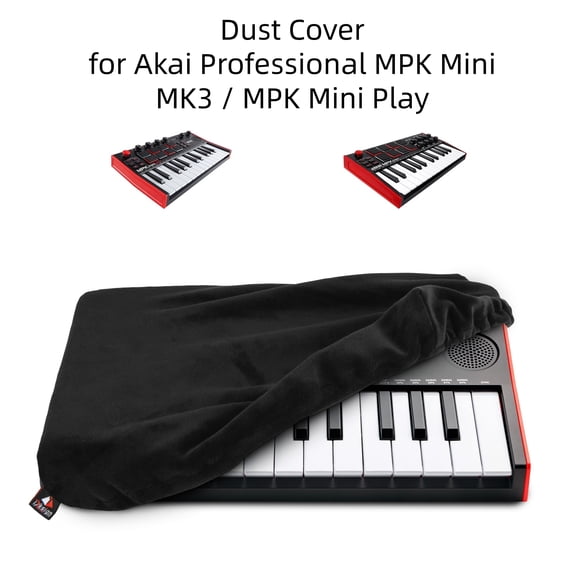 Universal Soft Dust Cover for Akai Professional MPK Mini MK3 / MPK Mini Play Ultra-Soft Spandex Keyboard Protector with Elastic Fit, Machine Washable, Black