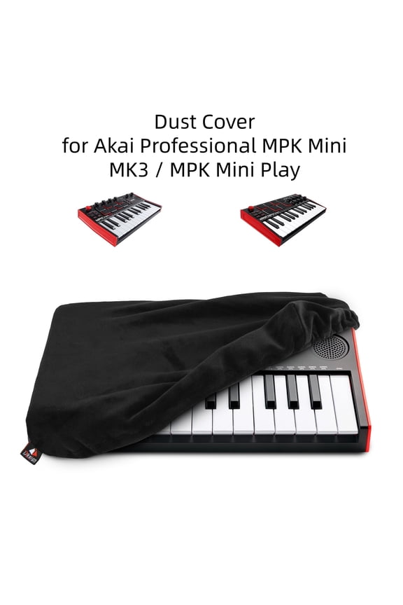 Universal Soft Dust Cover for Akai Professional MPK Mini MK3 / MPK Mini Play Ultra-Soft Spandex Keyboard Protector with Elastic Fit, Machine Washable, Black