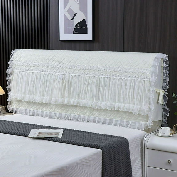 Universal Soft Elastic Headboard Cover Slipcover - Solid Color Bed Headboard Protector with Storage Pocket, Washable Stretch Fabric  (Includes Storage Bag)