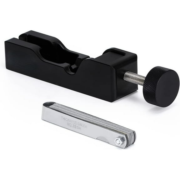 Universal Spark Plug Gap Tool with 32 Blades Steel Feeler Gauge for Most 10mm 12mm 14mm 16mm Spark Plugs Black