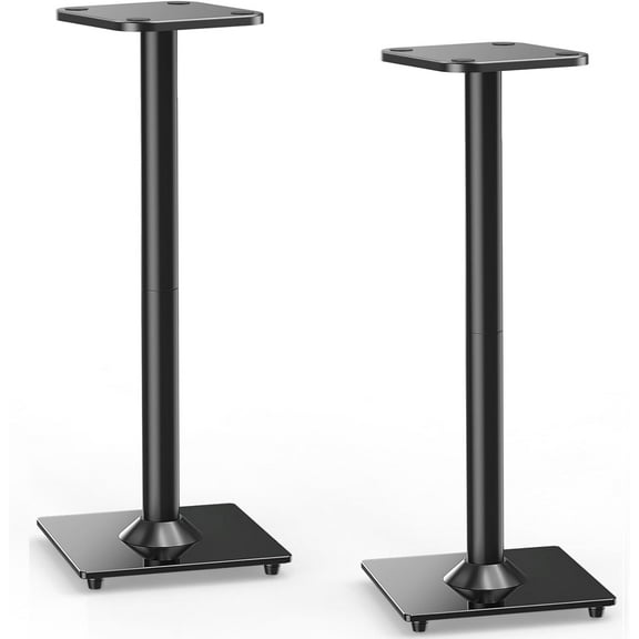 Universal Speaker Stand Pair, 31 Inch Height Bookshelf Stands for Satellite Large Up to 22 lbs, Surround Sound with Cable Management, Black, YD5022