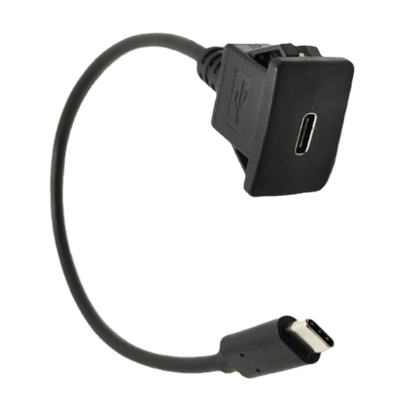 Universal Square Single Port Type C Panel Flush Mount Extension Cable Expand Data Transfer and Accessory Input 39.37in