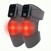 Cordless Heated Knee Massager with Vibration, 5 Heat Levels & 3 Massage Modes, Electric Knee Brace with Massage for Men Women