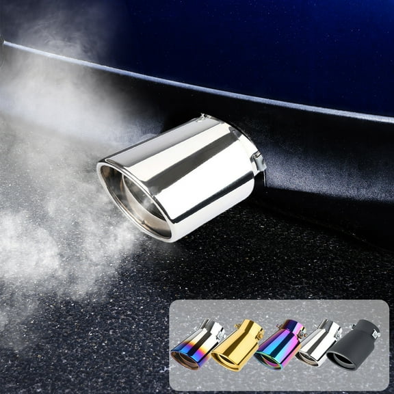 Universal Stainless Steel Car Modified Exhaust Pipe Tailpipe Cover | Decorative Auto Tailpipe Outlet | Durable Rust-Resistant Design | 5.12x3.54x3.35in | Multi-Color Options | Easy Installation