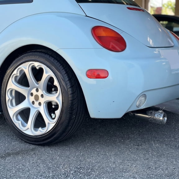 Universal Stainless Steel Exhaust Tip,Floral Cutout Muffler Tailpipe Cover,Heat Resistant Rustproof Stable Structure,Clamp On Easy Install Polished Car Exterior Decor