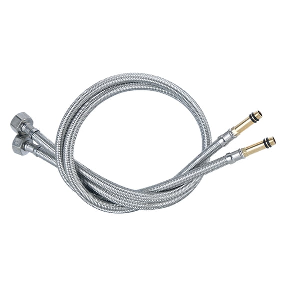 Universal Stainless Steel Faucet Supply Lines Hot Cold Water Inlet Connector Hose Kit for Kitchen Washbasin Extension Metal Pipe