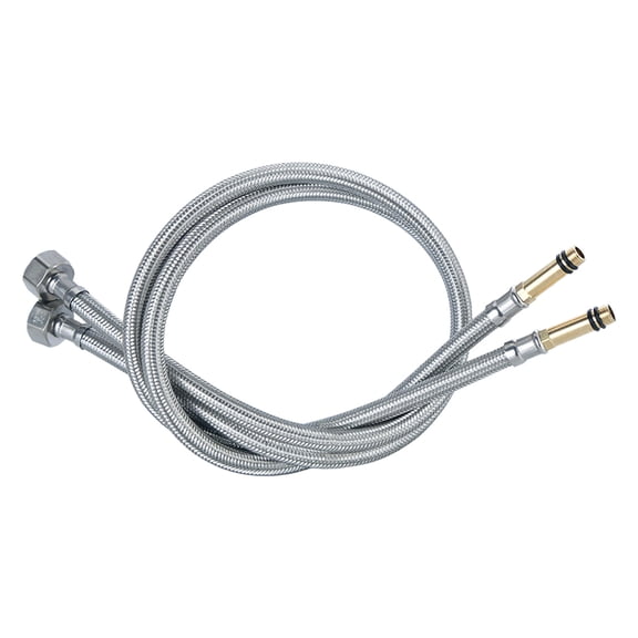 Universal Stainless Steel Faucet Supply Lines Hot Cold Water Inlet Connector Hose Kit for Kitchen Washbasin Extension Metal Pipe