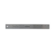 Universal Stainless Steel Ruler with Cork Back and Hanging Hole, Standard/Metric, 12" Long