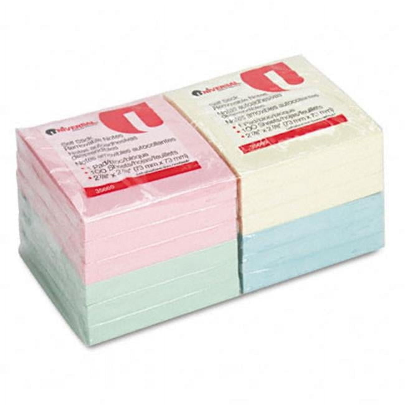 Universal Standard Self-Stick Notes 3 x 3 4 Pastel Colors 12 100-Sheet ...