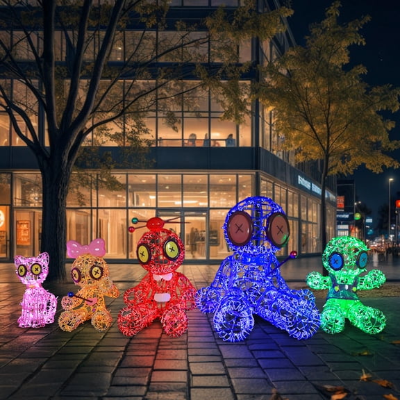 Universal Statues LED Lighted Girl Voodoo Doll Outdoor Halloween Statue - 31" - Yellow