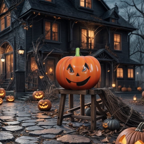 Universal Statues Pumpkin Outdoor Halloween Garden Statue - 19.75"