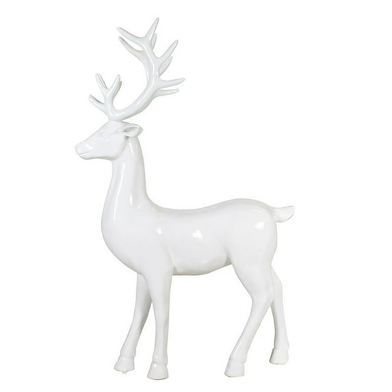 Universal Statues Standing Reindeer Fiberglass Commercial Outdoor Christmas Decoration - 70" - White