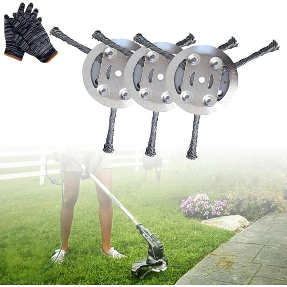 Universal Steel Wire Trimmer Head Grass Strimmer Head Trimmer Brush STEEL Wire Wheel Garden Lawn Patio Replacement Universal Wire Weed Eater Head