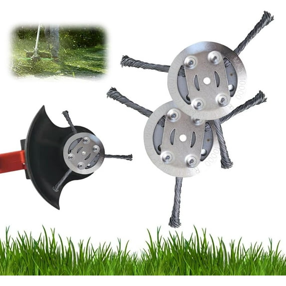 Universal Steel Wire Trimmer Head, 6-Inch Durable String Trimmer Replacement for Lawn Mower, Weed Remover, Edging & Rust-Free Performance, Fits Electric Weedeaters & Garden Use