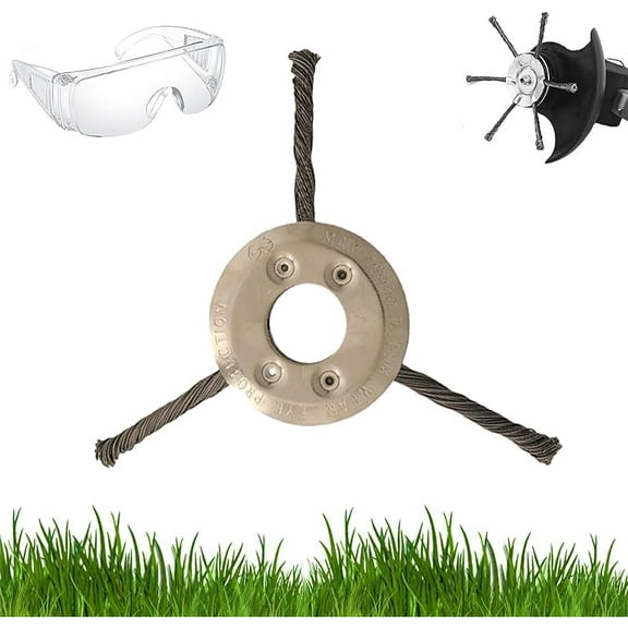 Universal Steel Wire Trimmer Head for Gas Weed Eater – 7/8/9 Inch Heavy-Duty Brush Cutter Replacement Fits Stihl FS55, Husqvarna 128LD, Echo SRM225, and Other Models (7"+6 Blades)