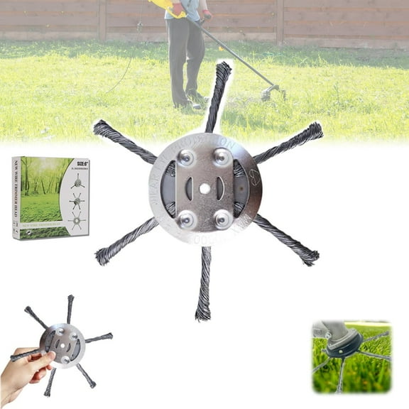 Universal Steel Wire Trimmer Head Replacement-Heavy-Duty Weed Brush Cutter, Wire Trimmer Replacement, Steel Wire Grass Trimmer Heads, 6inch Wired Trimmer Blade for Lawn Mower