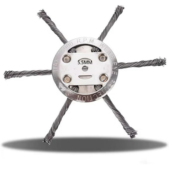 Universal Steel Wire Trimmer Head, Steel Wire Trimmer Head for Weed Eater, Universal-SteelWire Grass Trimmers Heads, Adapter Kit for Gardening Lawnmower(6-Blades)