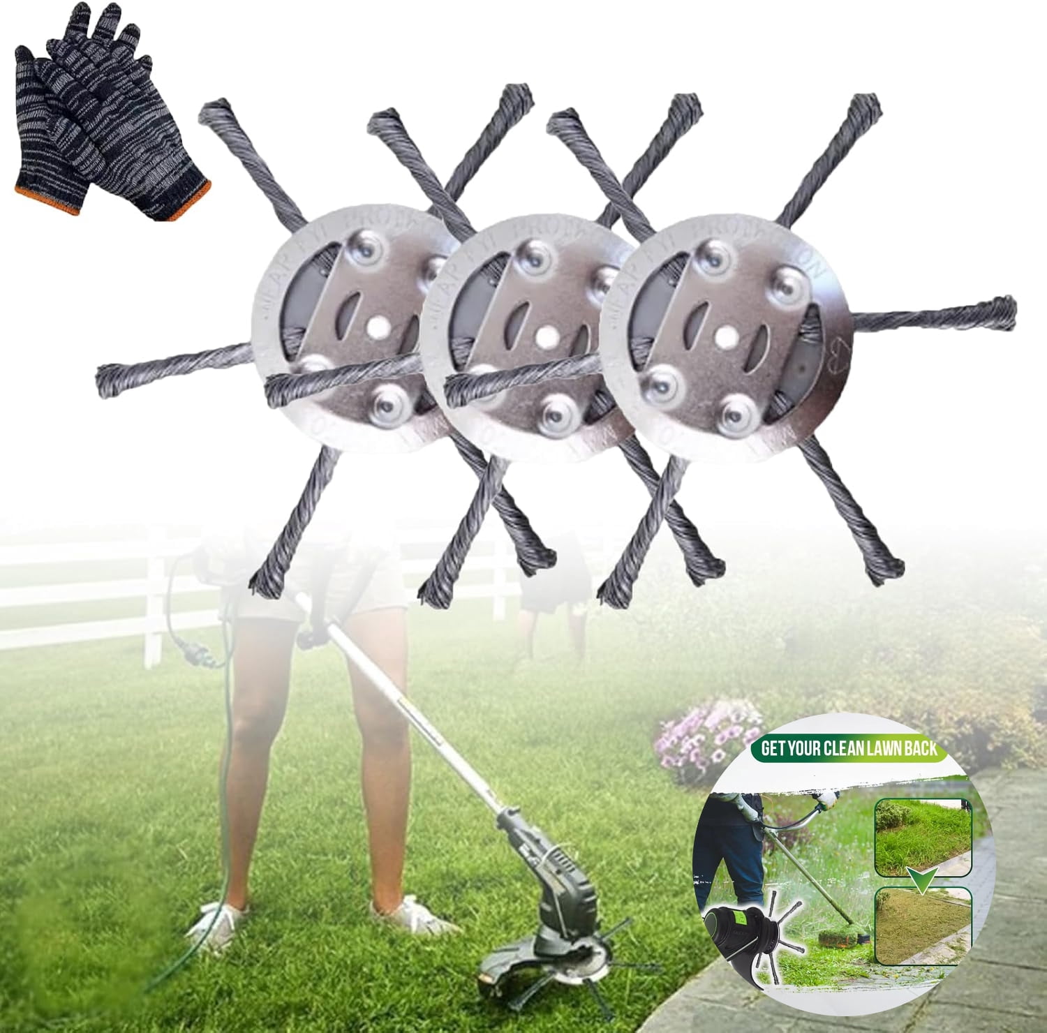 Wire Rake Head Universal Steel Wire Trimmer Head, Wire Trimming Head for Weedeater ...