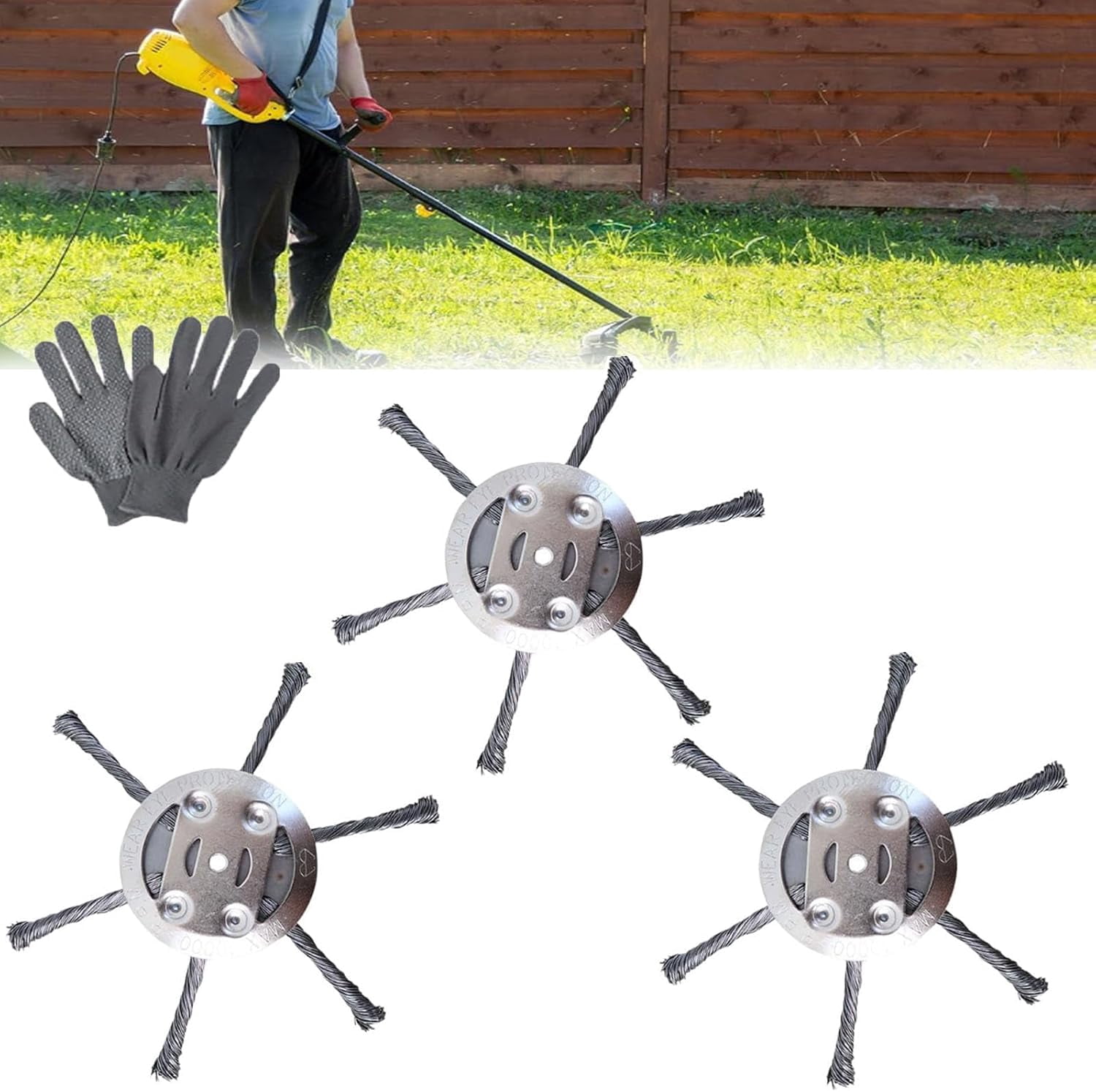 String Trimmer Wire Universal Steel Wire Trimmer Head, Wire Weed Trimmer Head, 6 inch Steel ...