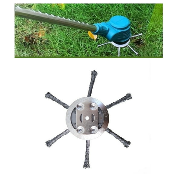 Universal Steel Wire Trimmer Replacement Head – 6-Inch Unbreakable Blade for Weed Eaters, String Trimmers & Lawn Mowers – 6-Blade Design