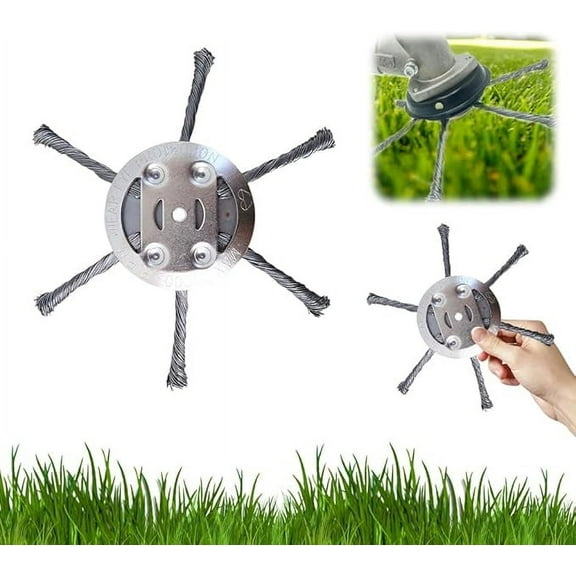 Universal Steel Wire Weed Eater Head - 6-Inch Pro Series | 2025 New Release | Heavy-Duty Metal Blade | Compatible with All Trimmers | 1-Pack with Adapter Kit