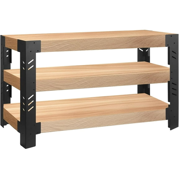 Universal Steel Workbench Kit 4 Legs I Shaped Heavy Duty Work Bench for Garage Storage Shelving Workbenches Frame Black Customizable Work Table Brackets, Lumber Not Included