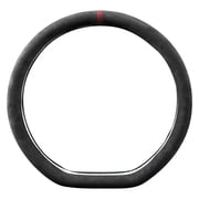 Universal Steering Wheel Cover Italy Alcantara Material For Most Car Models-Red Stripe D Type