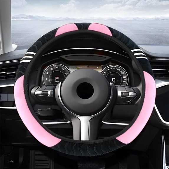Universal Steering Wheel Cover Stretch Fit Non-Slip Grip Breathable Embossed Design Easy Installation for Cars Trucks SUVs Vehicles Auto Accessories