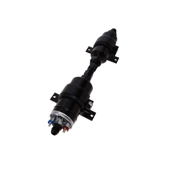 Universal Straight Electric Fuel Pump and Filter Kit - 100 Microns - Black
