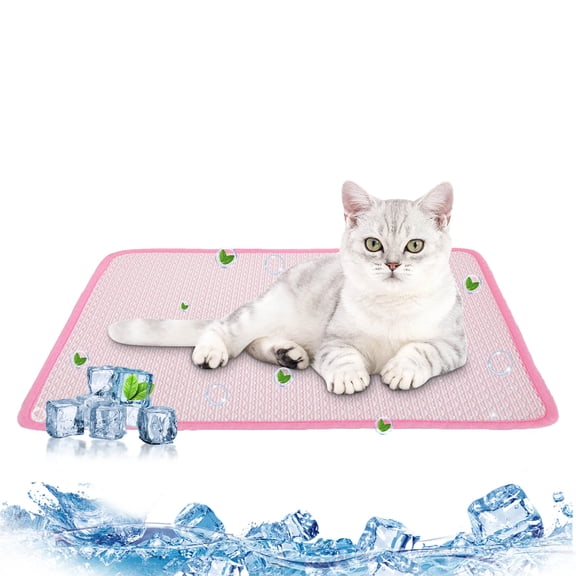 Pet Cooling Mat, Washable Ice Silk Cooling Pad Breathable Lightweight Comfort Cushion, Keeps Pets Cool and Relaxed for Dog Beds Sofas Floors Crates Travel Car Seats