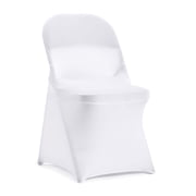 Universal Stretch Fitted Chair Slipcovers   Washable Dining Room Chair Covers for Banquet, Wedding, Party Milky White