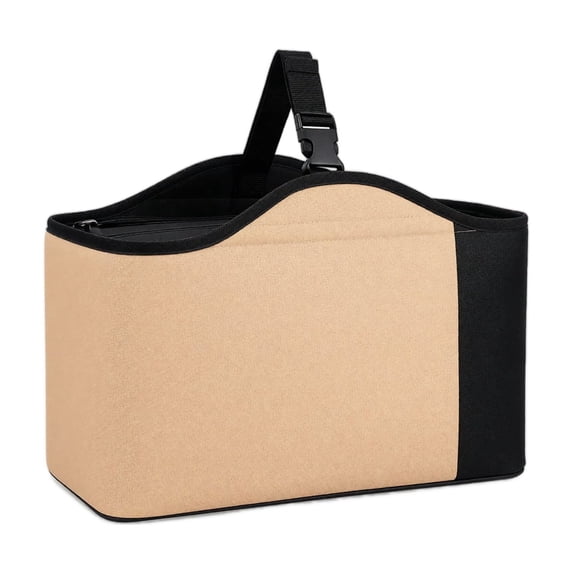 Universal Stroller Accessory Organizer Waterproof Stroller Organizer with Insulated Bottle Pocket Great Student Shower Gift Tan Oxford Fabric