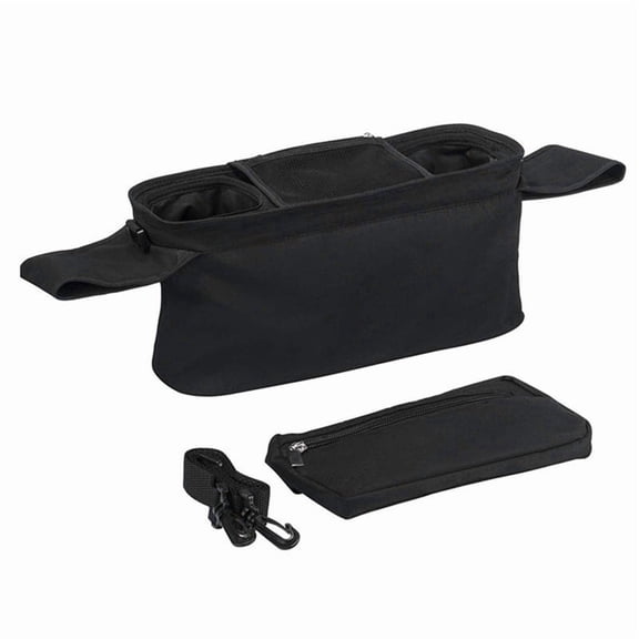 Universal Stroller Bag with Insulated Cup Holder,Large-Capacity Stroller Storage Bag, Waterproof,Shoulder Strap and Hook