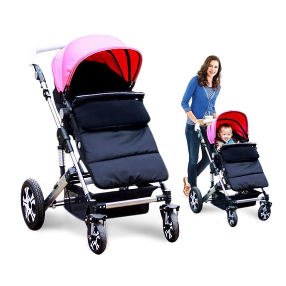 Universal Stroller Footmuff Outdoor Waterproof Windproof Warm Blanket Thicken Cover for Baby Prams Pushchairs Buggy, Black